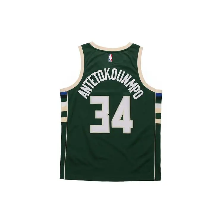 NBA Milwaukee Bucks Giannis Antetokounmpo #34 Maglia da Basket Edizione Fan Uomo Maglia Verde Abete 864489-323 S miniatura 2