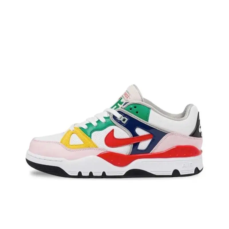 Nigo x Air Force 3 Low SP OGIN - Bianco Multicolor Esclusivo per Otsumo Plaza Giappone Sneakers Unisex Rosso Universitario Giallo Tour Rosa Schiuma HQ7534-100 37 5