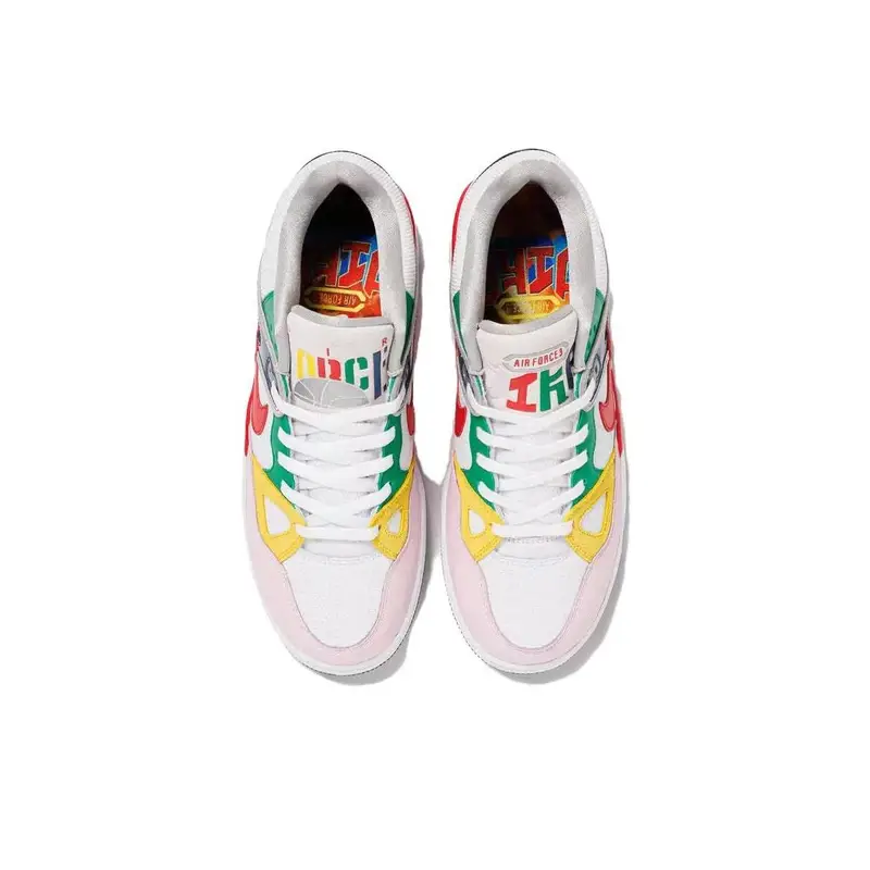 Nigo x Air Force 3 Low SP OGIN - Bianco Multicolor Esclusivo per Otsumo Plaza Giappone Sneakers Unisex Rosso Universitario Giallo Tour Rosa Schiuma HQ7534-100 39 miniatura 4