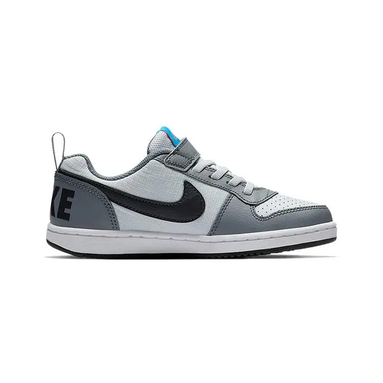 Nuove Scarpe da Skate Nike Court Borough Low Antiscivolo a Taglio Basso per Bambini Grigio Blu Bambini 3-7 Anni 870025-006 29.5 miniatura 2