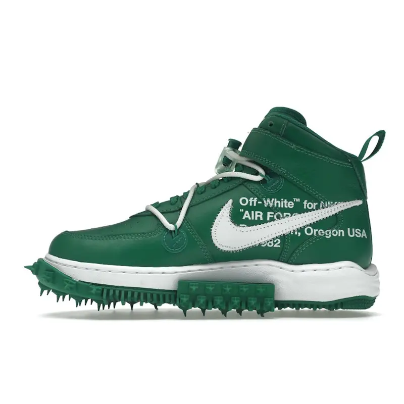 Off-White x Nike Air Force 1 Mid SP Pelle Verde Pino Sneakers Unisex DR0500-300 40 miniatura 5