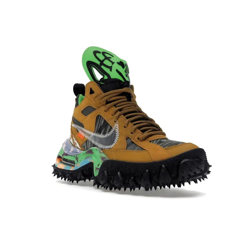 Off-White x Nike Air Terra Forma Grano Sneakers da Uomo Marrone Chiaro Nero Verde-Strike DQ1615-700 40 5 miniatura 2