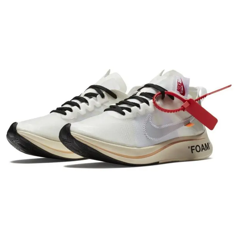 Off-White x Nike Zoom Fly SP The Ten Sneakers Unisex Bianco-Mussola AJ4588-100 38 5 miniatura 3