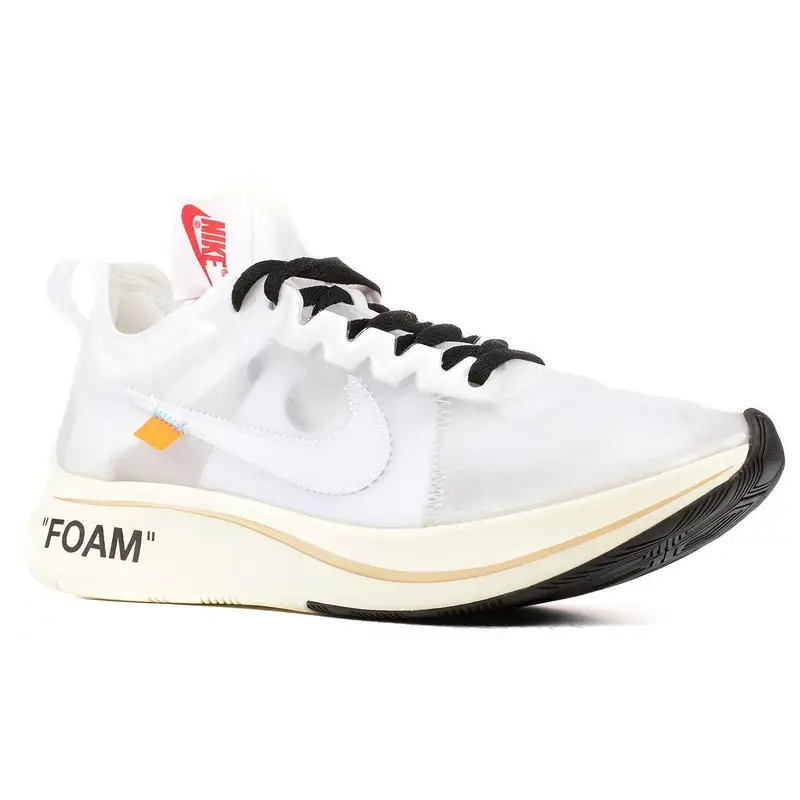 Off-White x Nike Zoom Fly SP The Ten Sneakers Unisex Bianco-Mussola AJ4588-100 45 5 miniatura 2