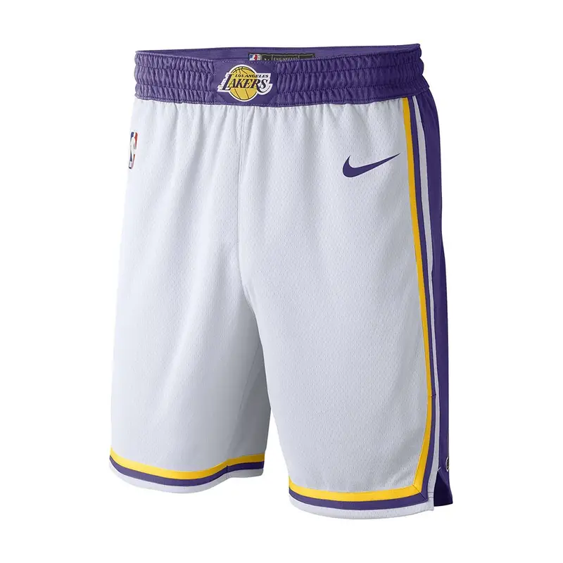 Pantaloncini Basket Nba Lakers Association Bianco Viola Uomo S