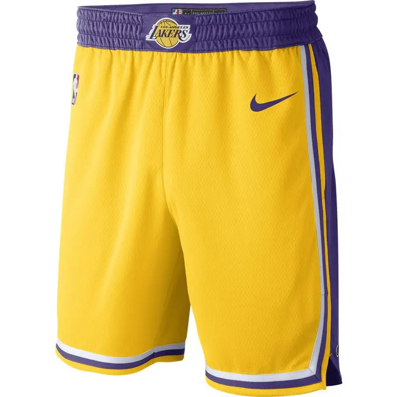 Pantaloncini Basket NBA Lakers Road Giallo Viola Uomo L