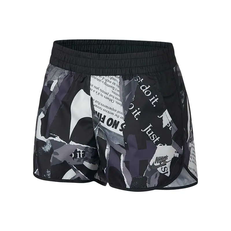 Pantaloncini Casual da Esterno da Donna Nike con Stampa All-Over a Vita Media con Logo del Brand Neri AJ6154-010 S