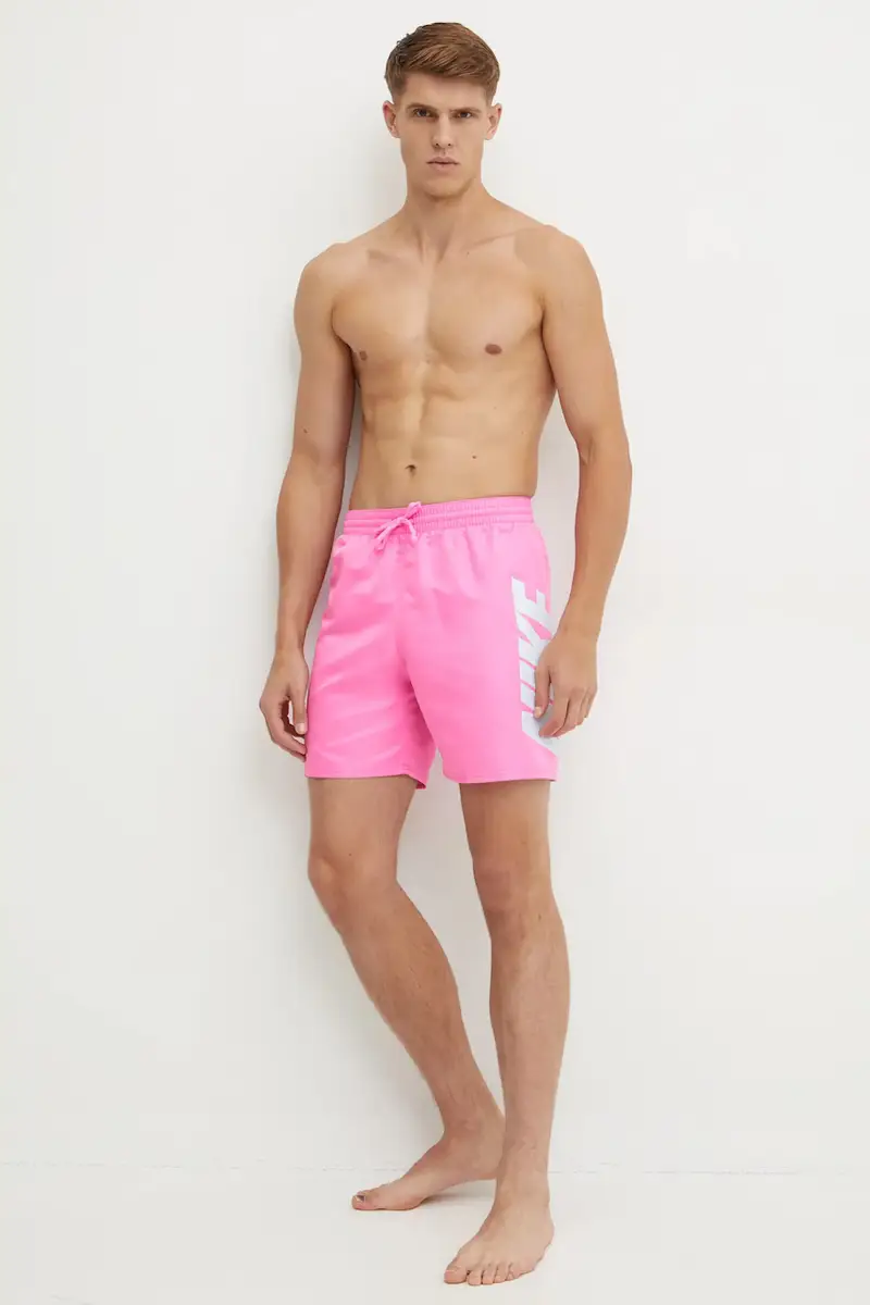 pantaloncini da bagno Big Block colore violetto NESSE521 Rosa