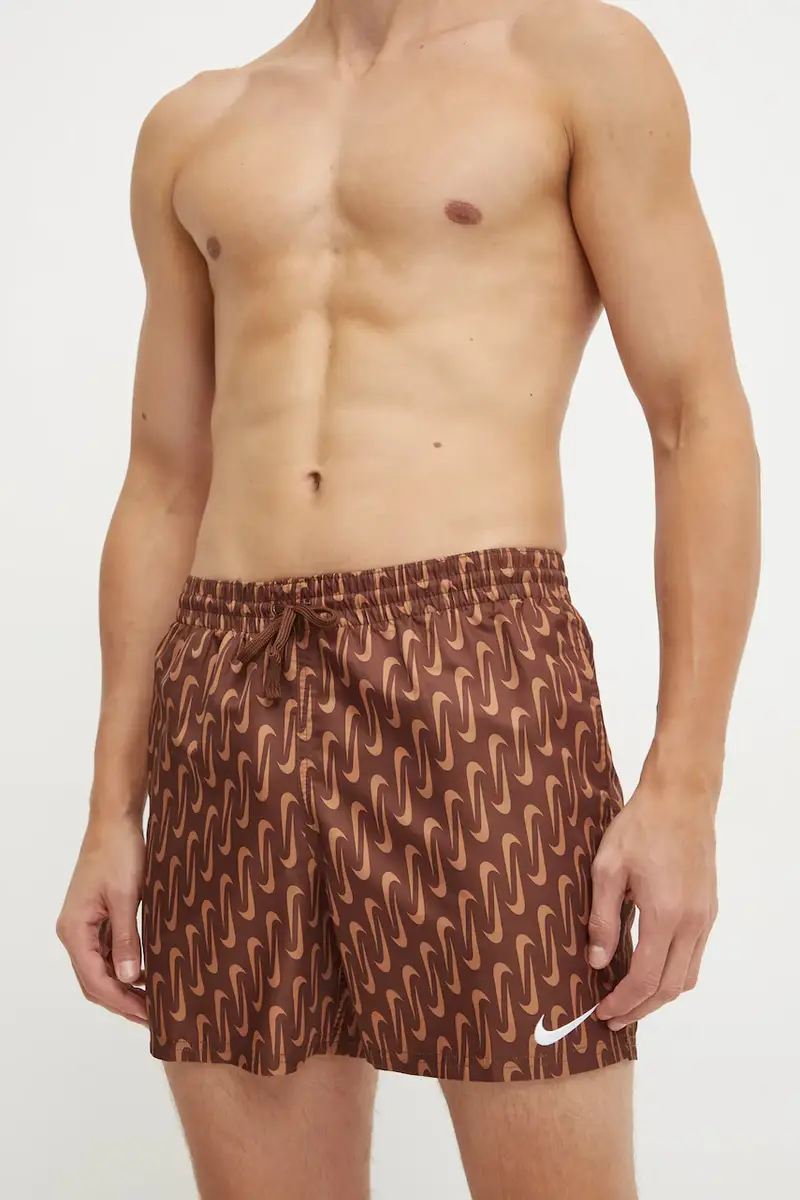 pantaloncini da bagno Swoosh Link colore marrone miniatura 2