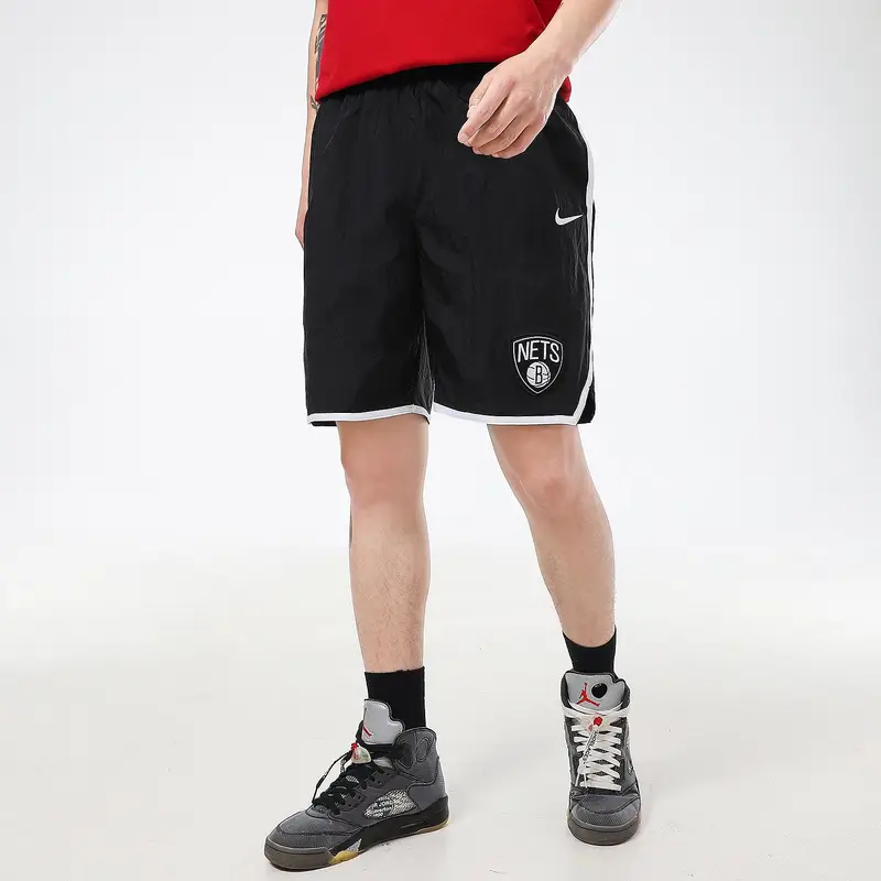 Pantaloncini da Basket Casual Traspiranti Nike Brooklyn Nets Uomo neri DD2966-010 XXXL miniatura 4