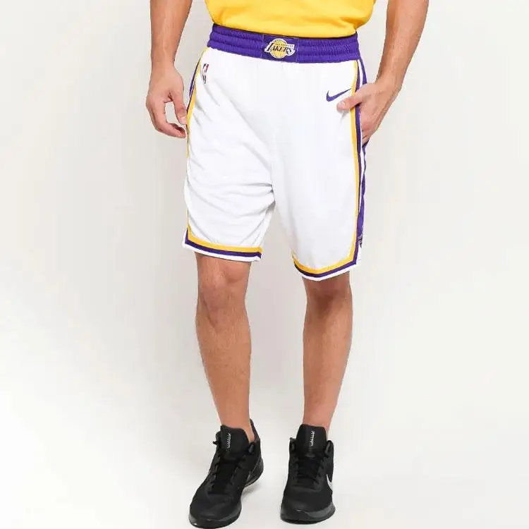 Pantaloncini da Basket Traspiranti Swingman NBA Association Edition Lakers Uomo Fondi Bianco AJ5616-100 M miniatura 2
