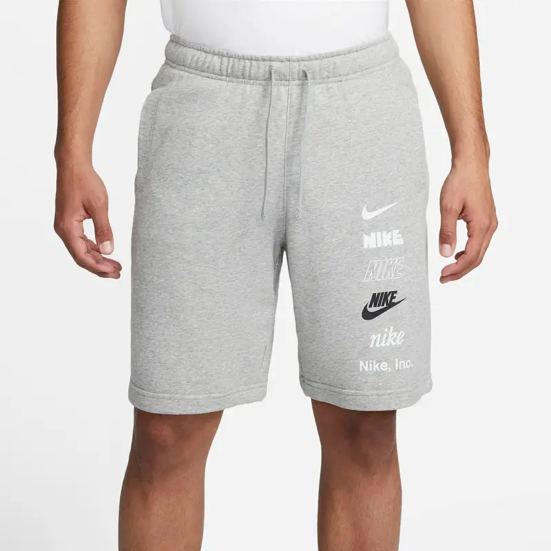 Pantaloncini Nike Club+ French Terry Mlogo Gris