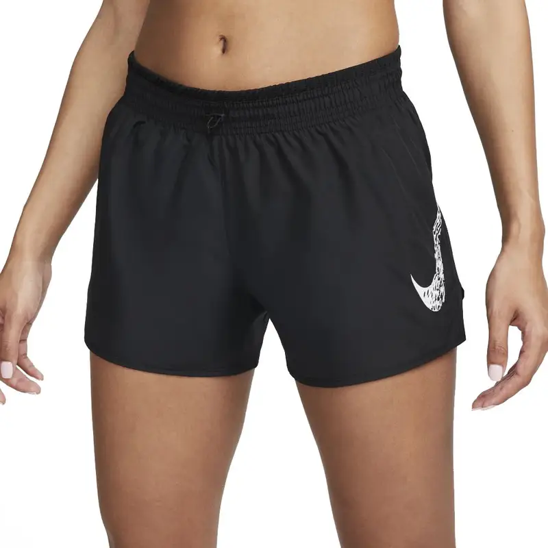 Pantaloncini Running Swoosh Nero Bianco Donna L