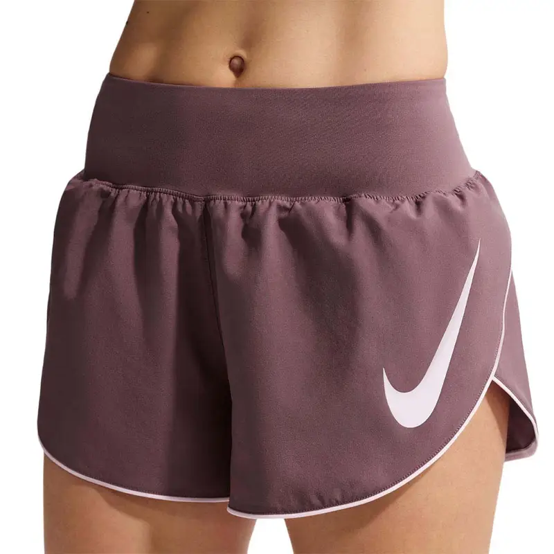 Pantaloncini Running Tempo Swoosh Bordeux Argento Donna M