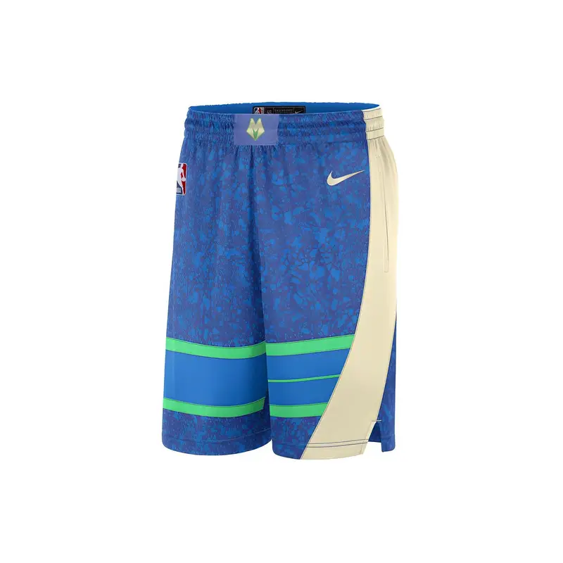 Pantaloncini Swingman Nike NBA Milwaukee Bucks City Edition Dri-Fit Azzurro Foto/Opale Piatto Uomo Streetwear DX8709-406 XL