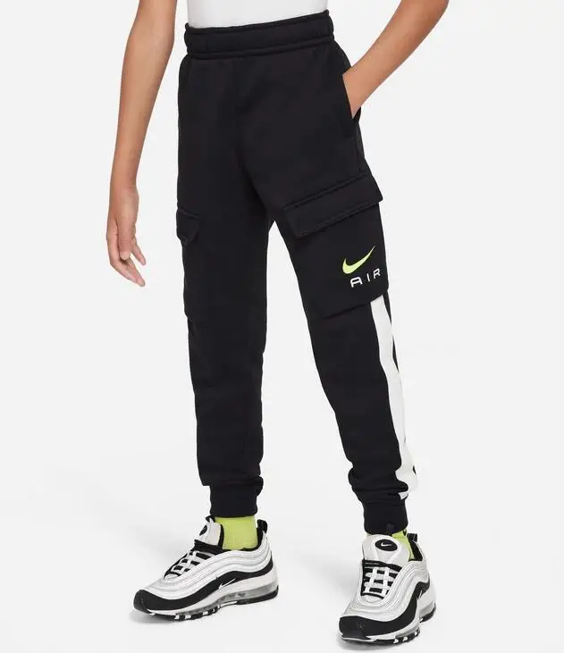 Pantalone ragazzo nike cargo nero in cotone felpato | Nike