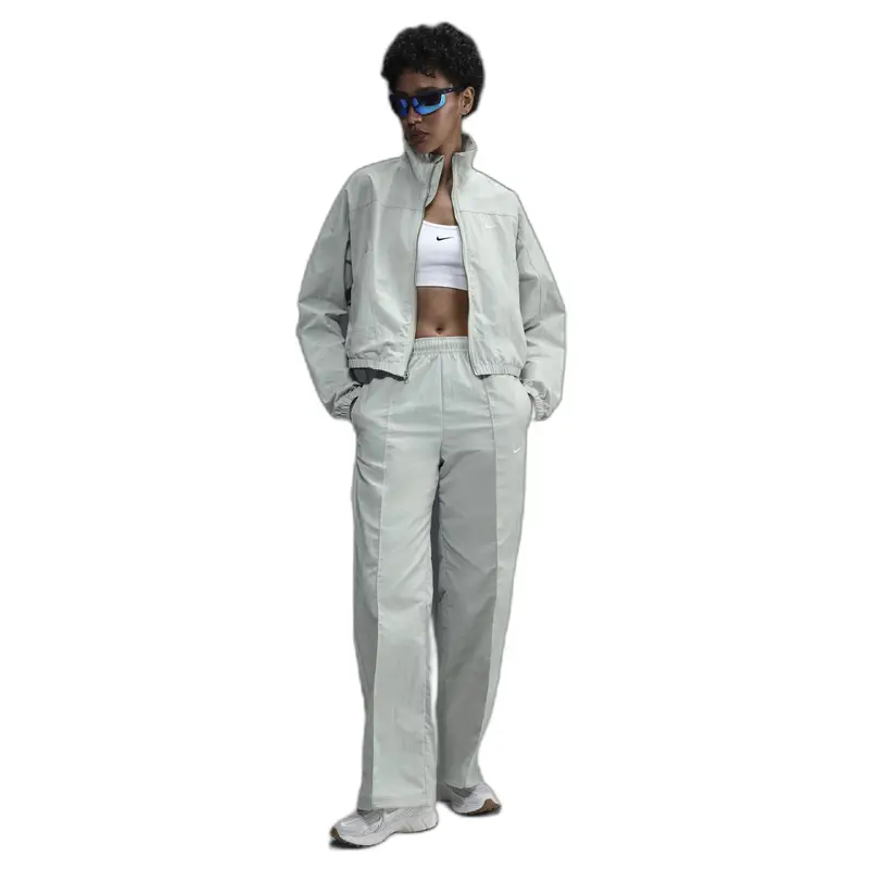 Pantaloni a vita media con orlo aperto donna Nike Argenté