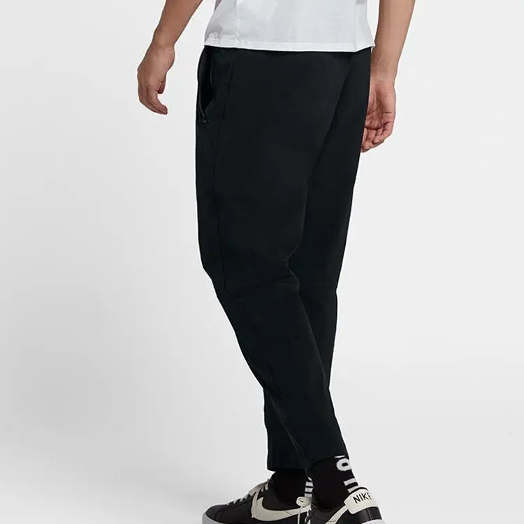 Pantaloni casual in tessuto Nike Sportswear per la primavera da uomo, neri, 927987-010 M miniatura 5