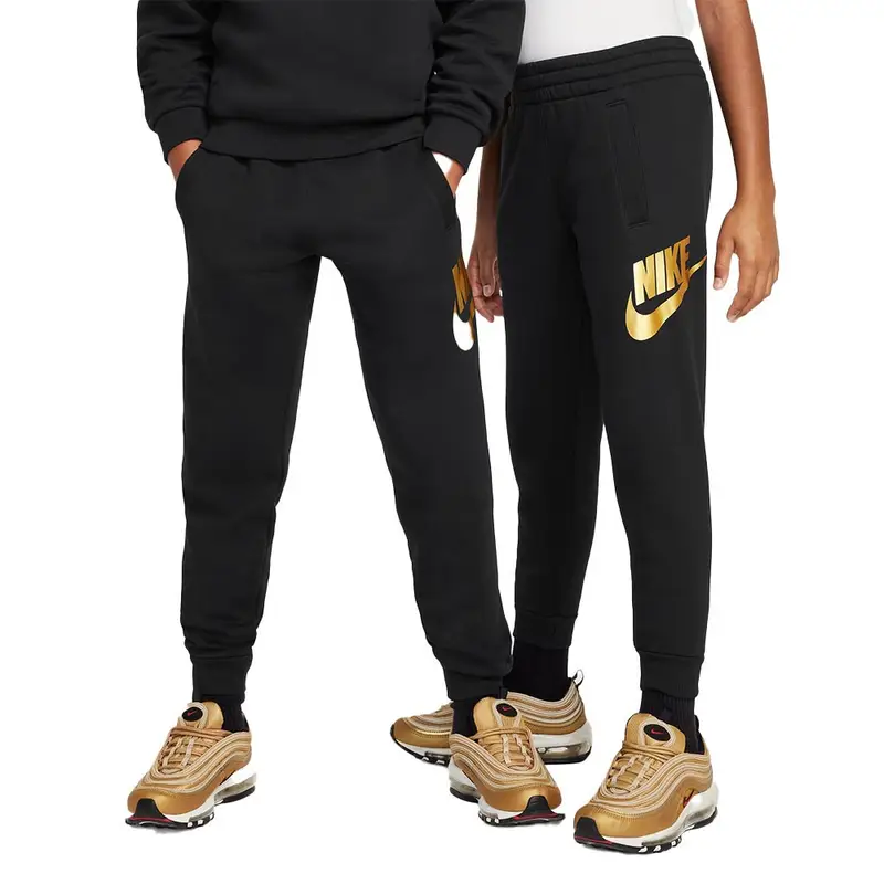 Pantaloni Con Polsino Logo Oro Nero Bambino L