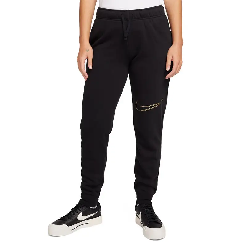Pantaloni Con Polsino Shine Nero Donna M