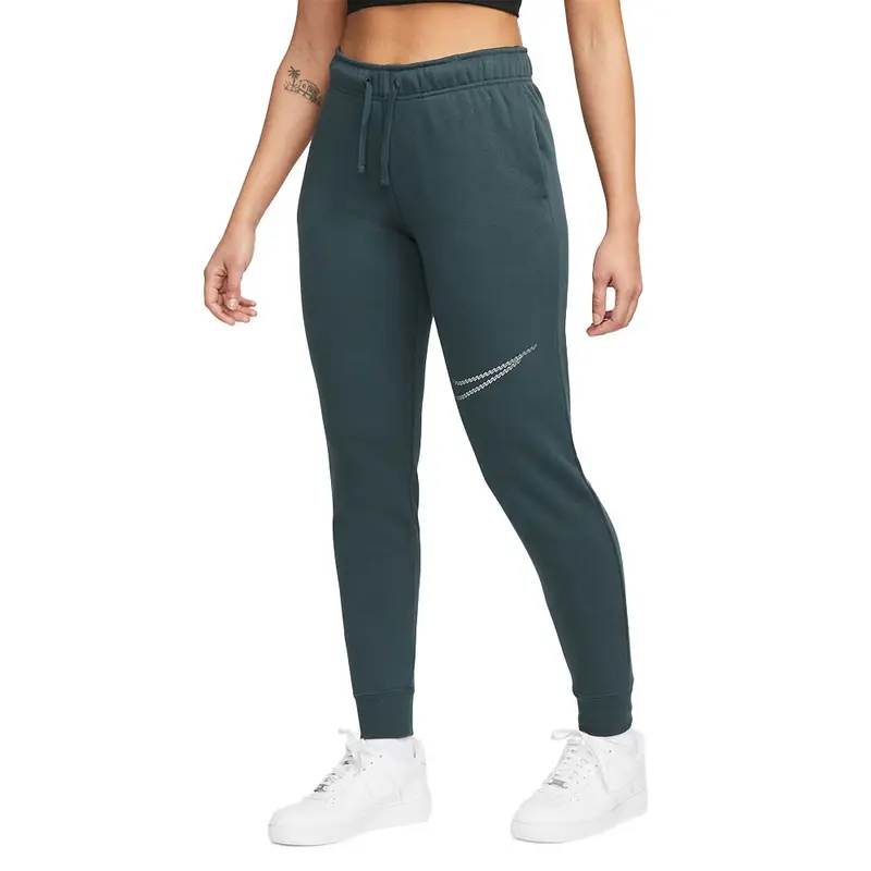 Pantaloni Con Polsino Shine Verde Donna M