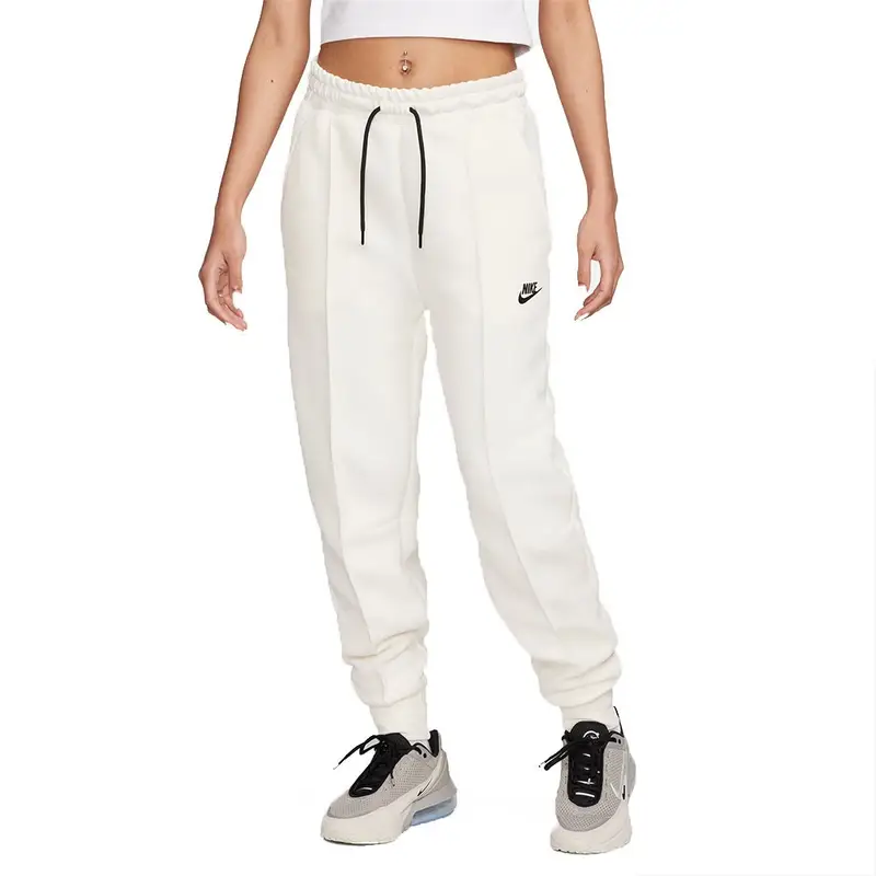 Pantaloni Con Polsino Tech Fleece Bianco Donna M