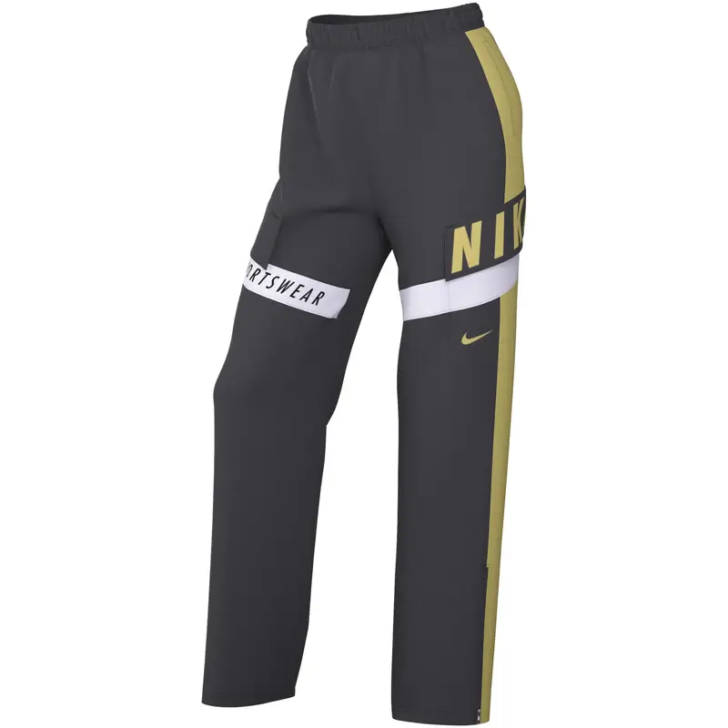 Pantaloni da donna in tessuto oversize Nike High Rise Gris