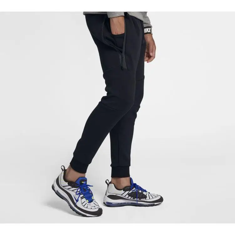 Pantaloni da jogging con risvolto in pile Tech Pantaloni da uomo neri 805163-010 M miniatura 3