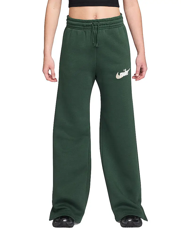 Pantaloni da jogging da donna NSW PHNX FLC Flare Wide verde scuro | XS