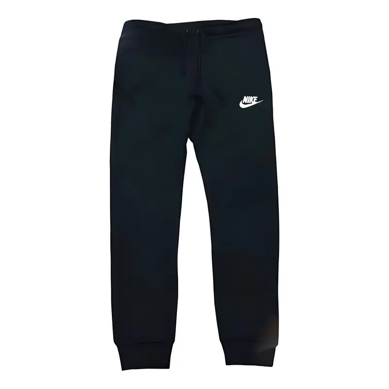 Pantaloni da Jogging Nike Monocolore con Coulisse e Vita Elastica, Stampa Logo del Marchio e Caviglie a Costine Uomo Nero 934561-010 L
