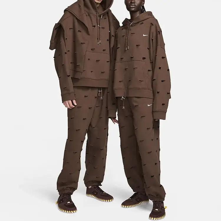 Pantaloni da jogging unisex Nike X Jacquemus SS24 monocolore in maglia con coulisse e interno in pile spesso Cacao FJ3269-259 XXL miniatura 3