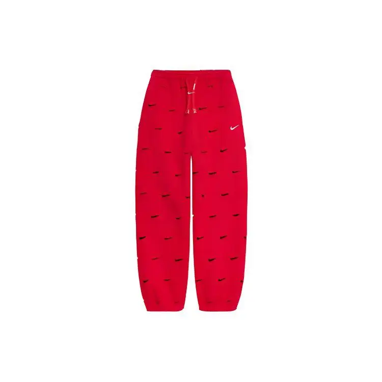 Pantaloni da jogging unisex Nike X Jacquemus SS24 monocolore traforati con coulisse e fodera in pile spesso Rosso Università FJ3269-657 M