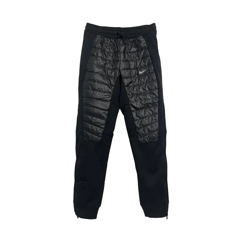 Pantaloni da tuta da uomo Nike Retro Sports Spliced Caldi Antivento Versatili in Pile Maglia Spessa Neri AJ8964-015 XL