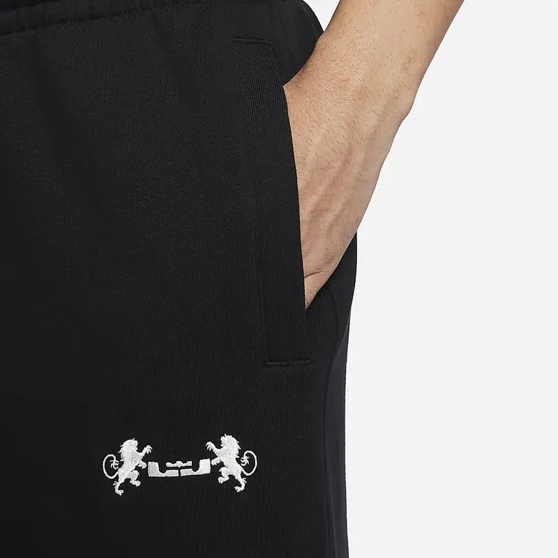 Pantaloni della tuta in maglia foderati in pile tinta unita Nike LeBron da uomo, fondo nero FB7128-010 L miniatura 4