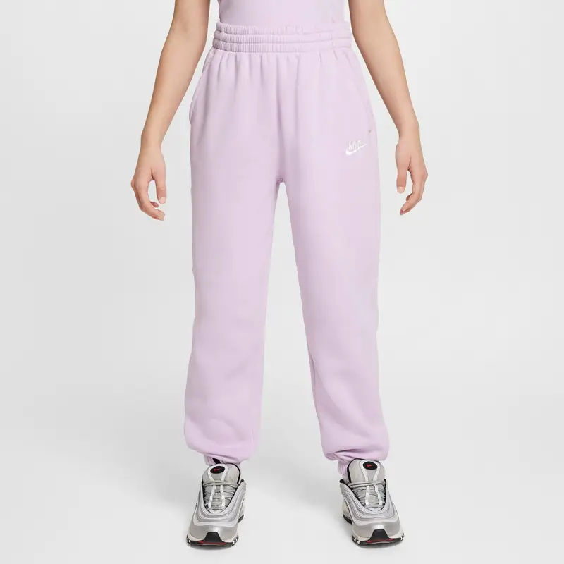 Pantaloni della tuta larghi per ragazza Nike Club Fleece Violet