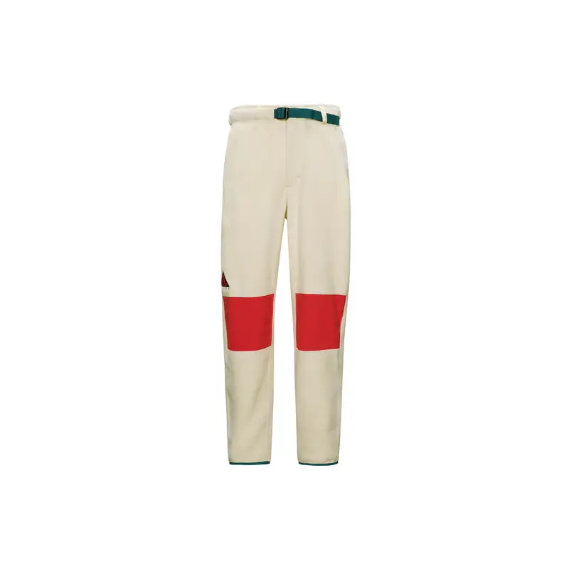 Nike Pantaloni Uomo in Pile Bianco con Dettagli Rossi