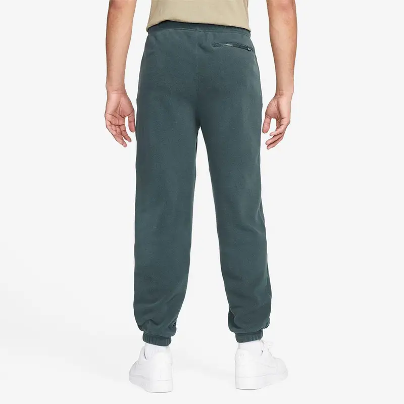 Pantaloni Jogger da Uomo Nike Club Polar Fleece Retro Vita Elastica a Vita Media con Coulisse Verde FB8385-328 miniatura 4