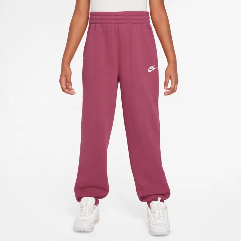 Pantaloni larghi per ragazza Nike Club Fleece Rouge