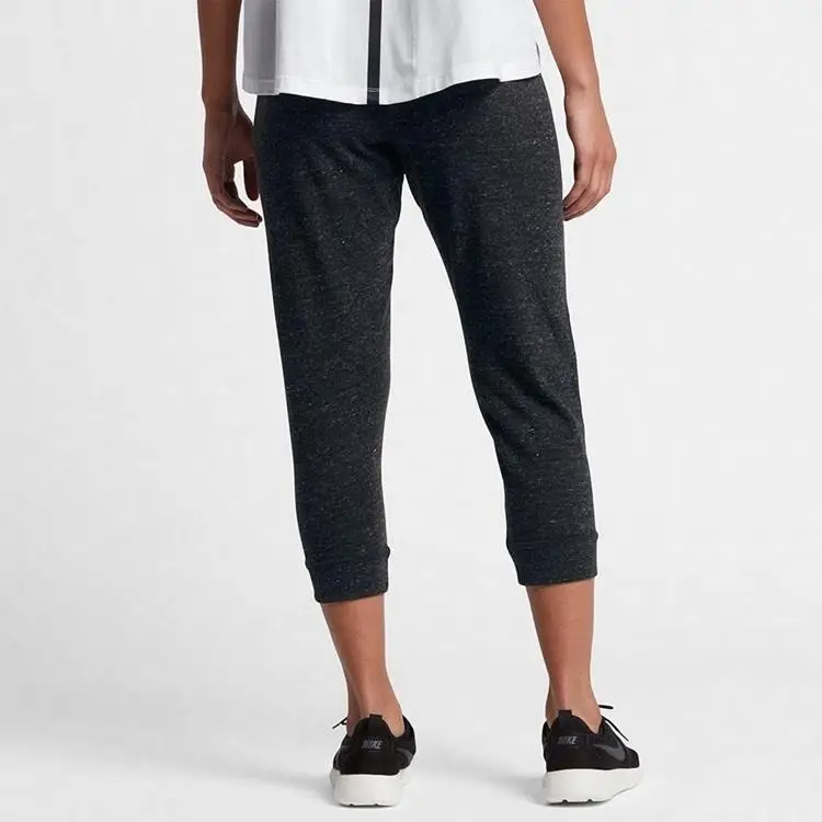 Pantaloni Sportivi a Tre Quarti in Maglia Nike con Logo a Lettere e Coulisse Donna Neri 883724-010 L miniatura 2