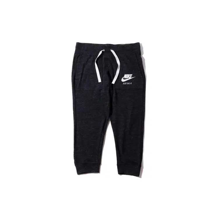 Pantaloni Sportivi a Tre Quarti in Maglia Nike con Logo a Lettere e Coulisse Donna Neri 883724-010 XL