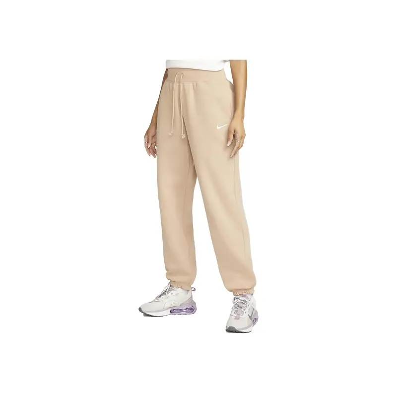 Pantaloni Sportivi con Coulisse a Vita Alta Nike con Logo del Marchio Monocolore Fondo da Donna Cachi DQ5887-200 XL
