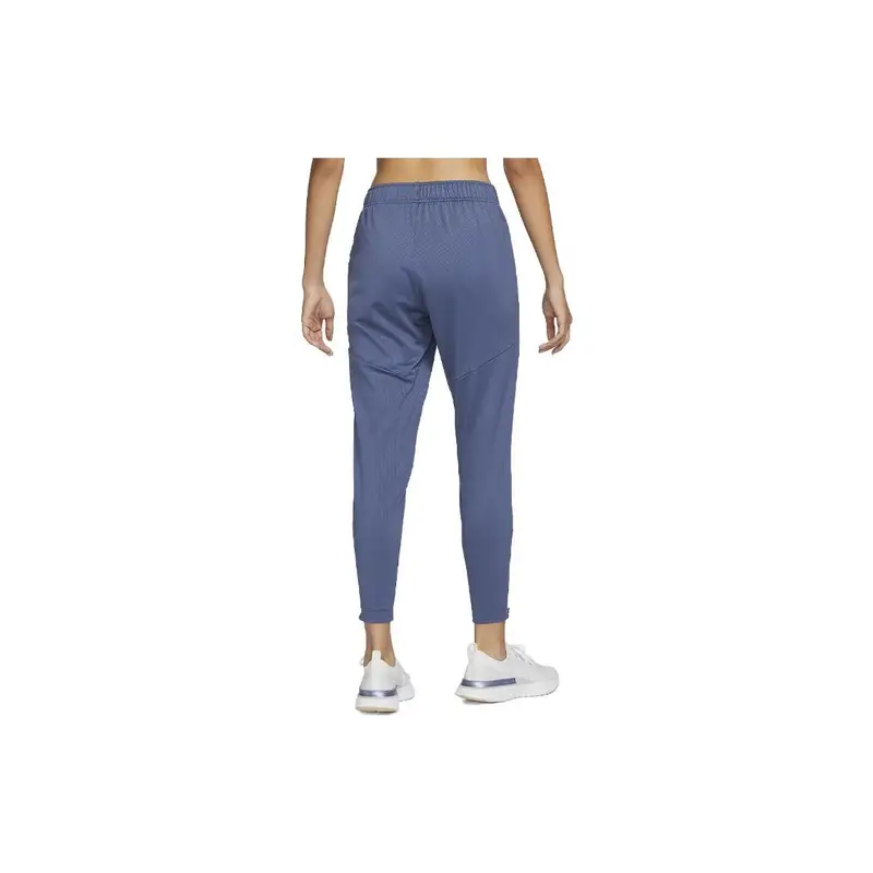 Pantaloni Sportivi da Donna Nike Dri-FIT Essential Tinta Unita con Logo Asciugatura Rapida Lavorati a Maglia Fondi Blu Finn DX1046-491 M miniatura 4