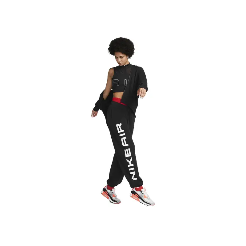 Pantaloni Sportivi in Maglia Elasticizzata a Vita Media con Scritta Nike da Donna FB8052-010 L miniatura 4