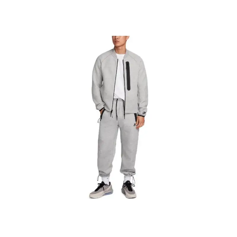 Nike Pantaloni Sportivi Uomo Grigio Scuro in Maglia Fleece con Coulisse miniatura 4