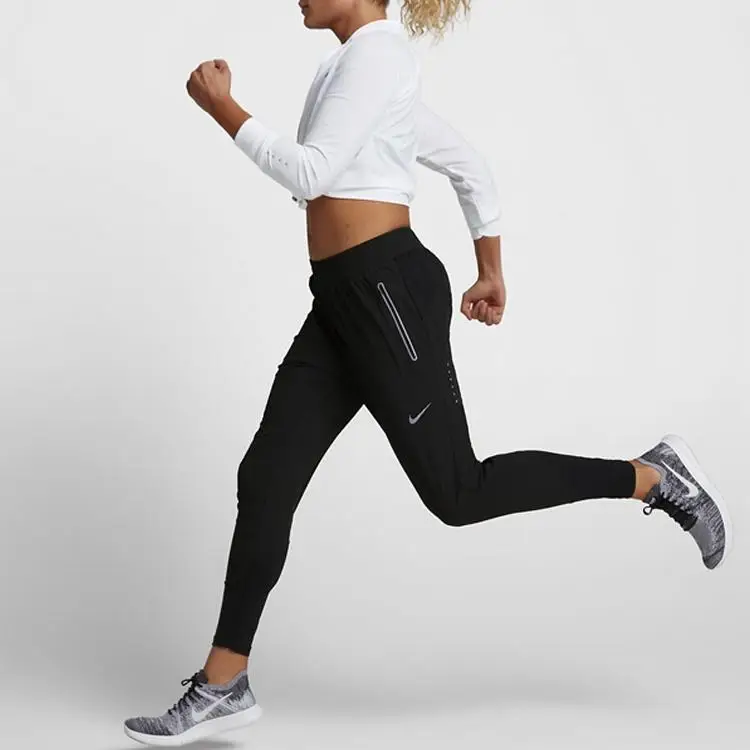 Pantaloni Sportivi Lunghi da Corsa Nike con Vita Elastica da Donna Neri 885259-010 M miniatura 2