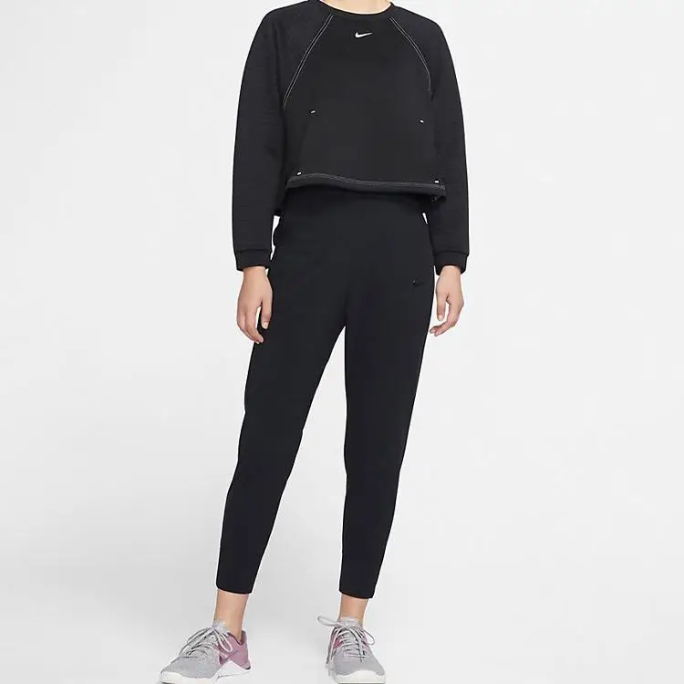 Pantaloni Sportivi Nike Bliss Running Training Slim Fit Donna Pantaloni Neri CU5850-010 S miniatura 3