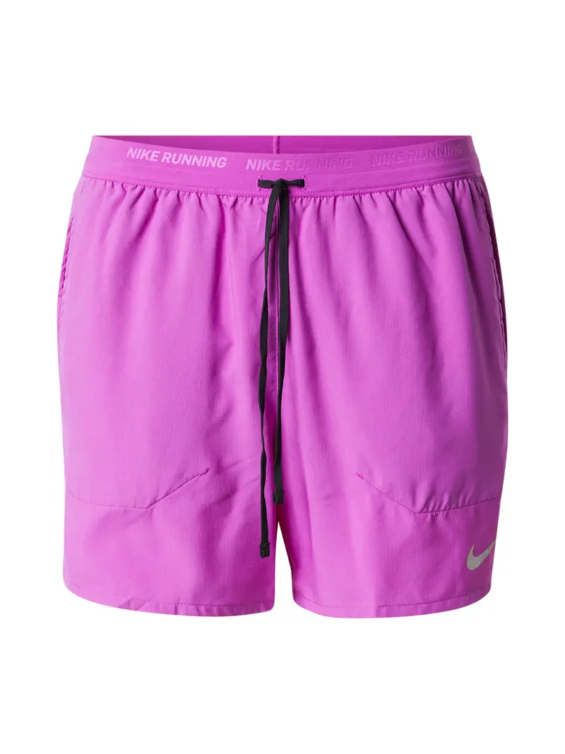 Pantaloni sportivi 'Stride' grigio argento / lilla neon