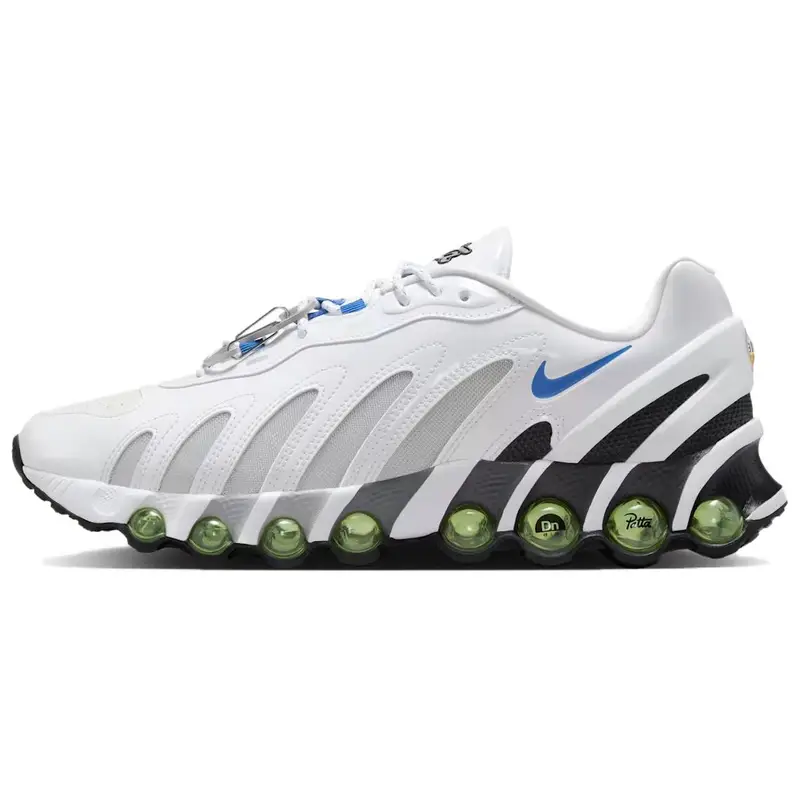 Patta x Nike Air Max DN8 Bianco Argento Metallizzato Scarpe da Ginnastica da Uomo Argento Metallizzato-Nero-Blu Gioco IB4029-100 43