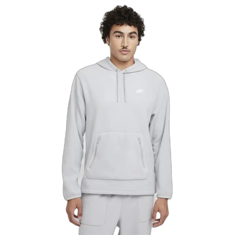 Pile con cappuccio Nike Club Fleece Gris