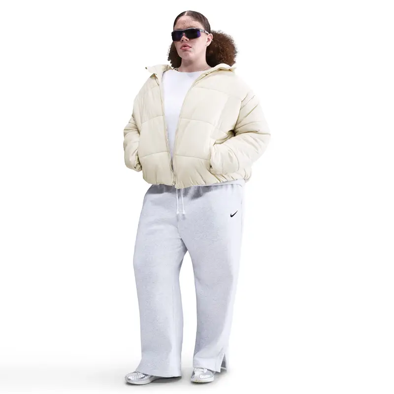 Piumino con cappuccio da donna Nike Therma-FIT Blanc